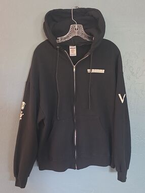 RARE 90s VTG MTV Yo Momma Staff Jerzees Black Zip Hoodie with White Label